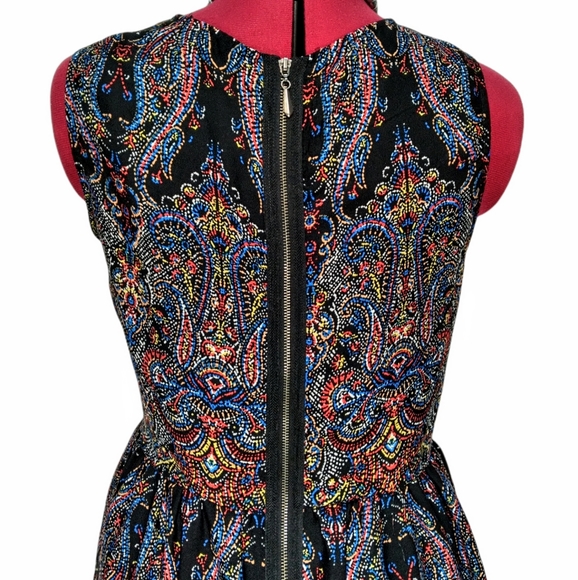 BeBop Black Paisley Boho Large Sleeveless Mini Dress - Picture 8 of 12